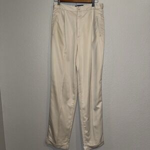 VTG Ralph Lauren Polo Sport Women's 12 Khaki Cuff Pleat Pants Relaxed Preppy Y2K